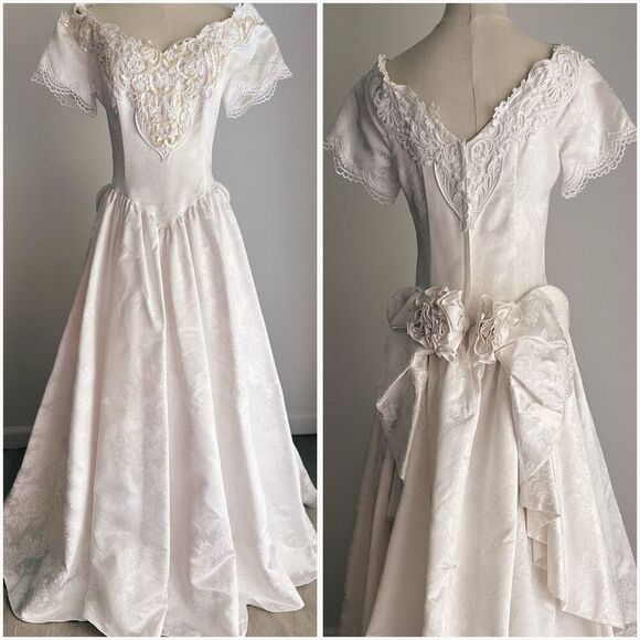 VTG Jessica McClintock Bridal Off the Shoulders Princess Ball Gown Prom Wedding - Picture 1 of 5